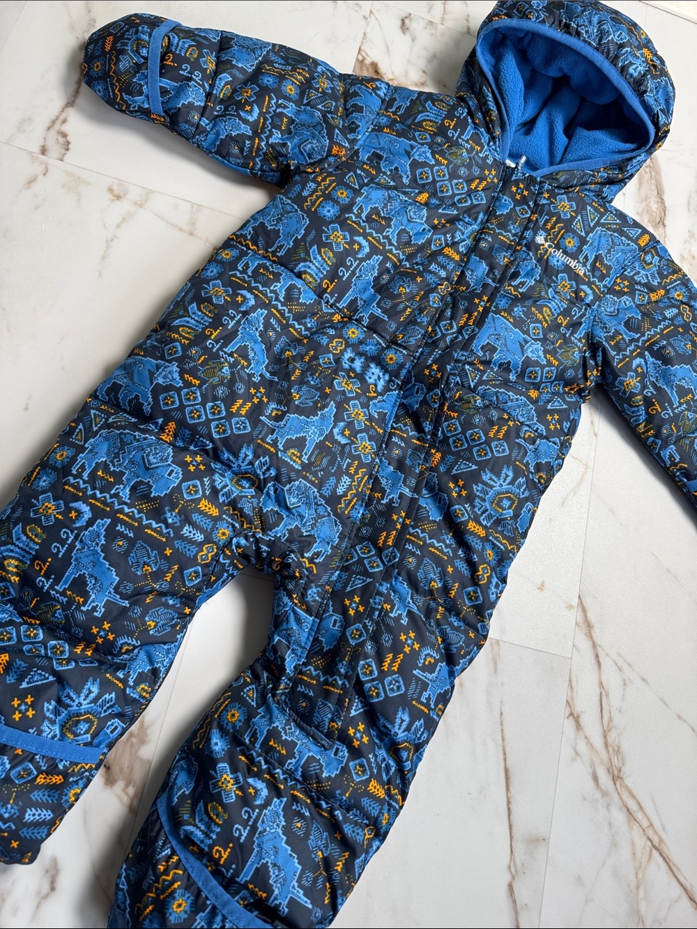 Columbia One-Piece Snowsuit Unisex Baby Snuggly Bunny Bunting Blue Size 12-18 M - Picture 3 of 9
